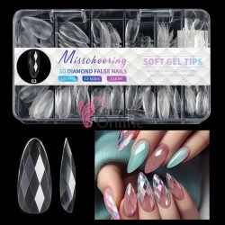Tipsuri Diamond Soft Gel 120 bucati Transparente TPS35-03 Migdala